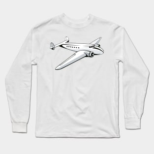 Vintage Twin Engine Propeller Airplane Retro Long Sleeve T-Shirt